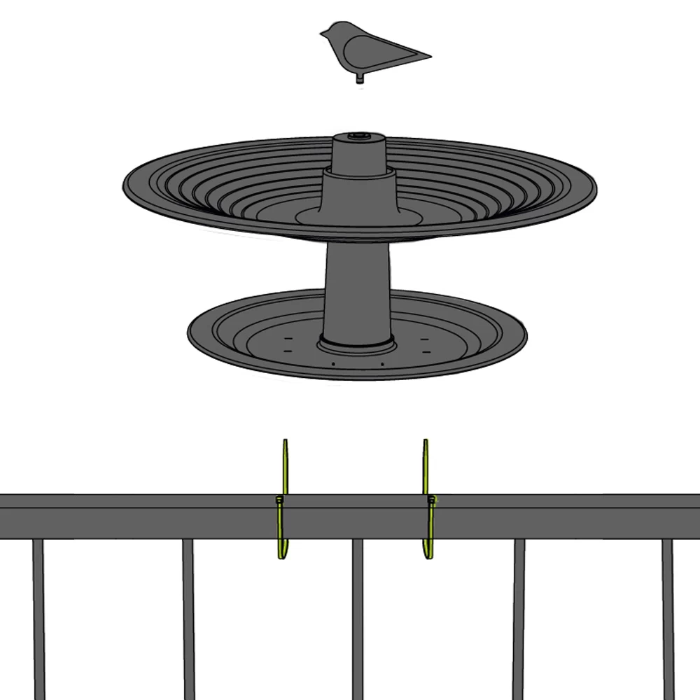 Vogelbad Finch Taupe - Afbeelding 3